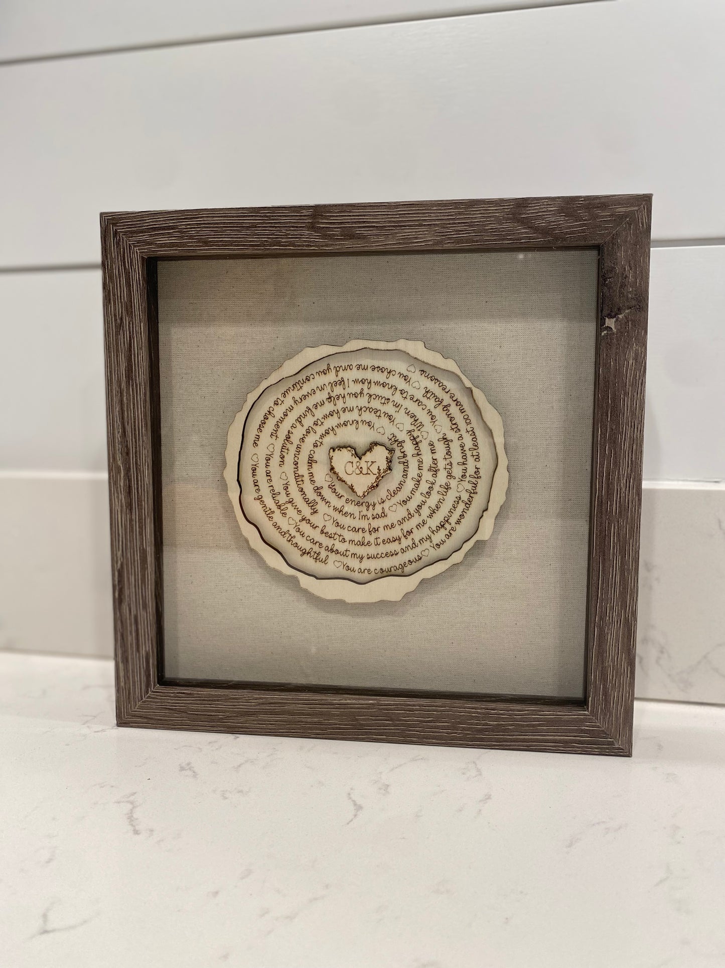 Personalized Initial What I Love About You Frame