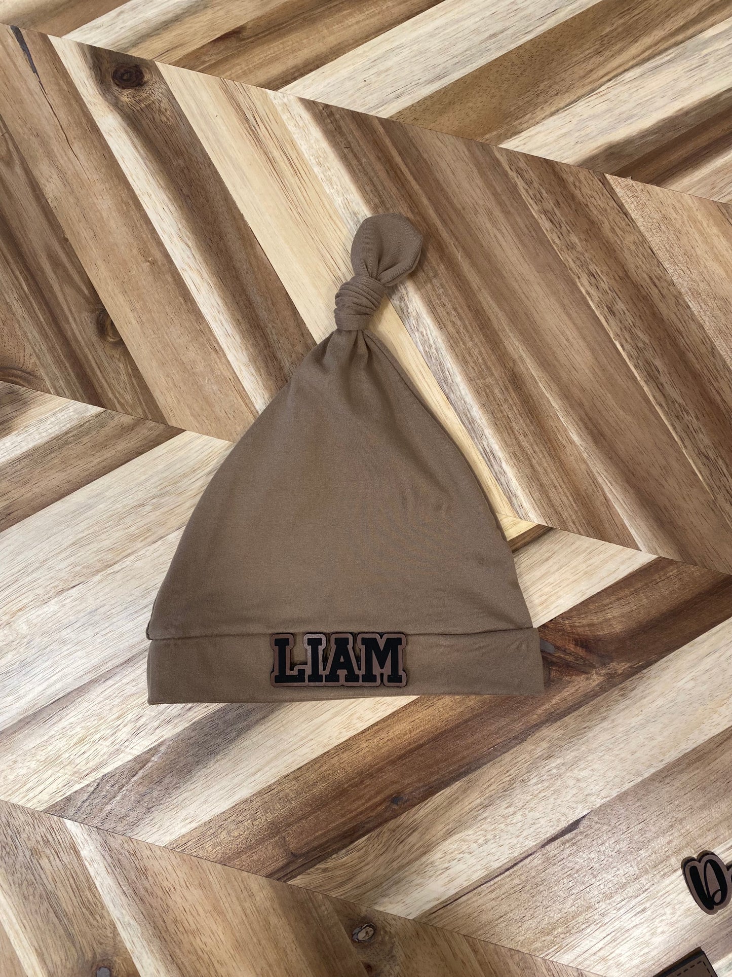 Custom Newborn Hat with Tie