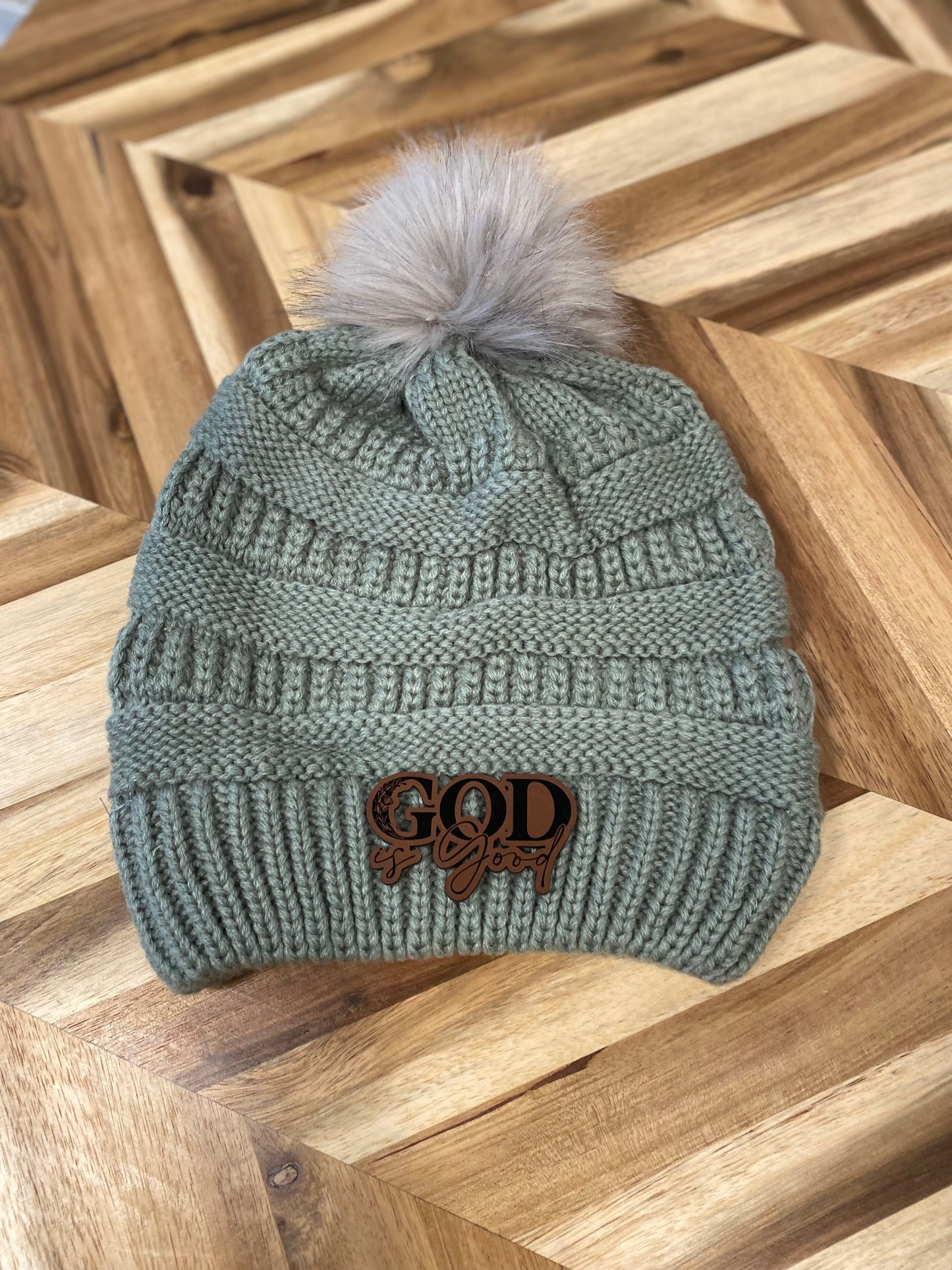 God is Good Winter Pom Hat
