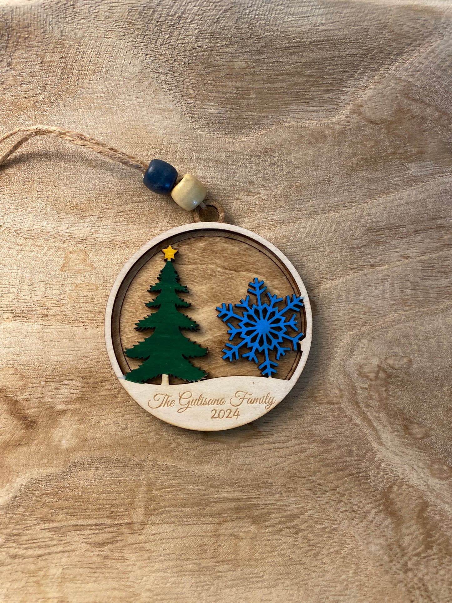 Custom Christmas Tree and Snowflake Ornament