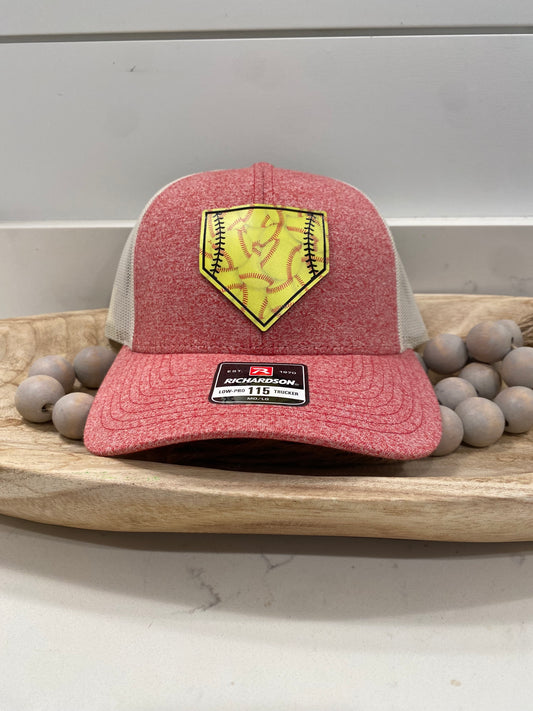 Softballl UV Printed Leather Home Plate w/Custom Name and or Number