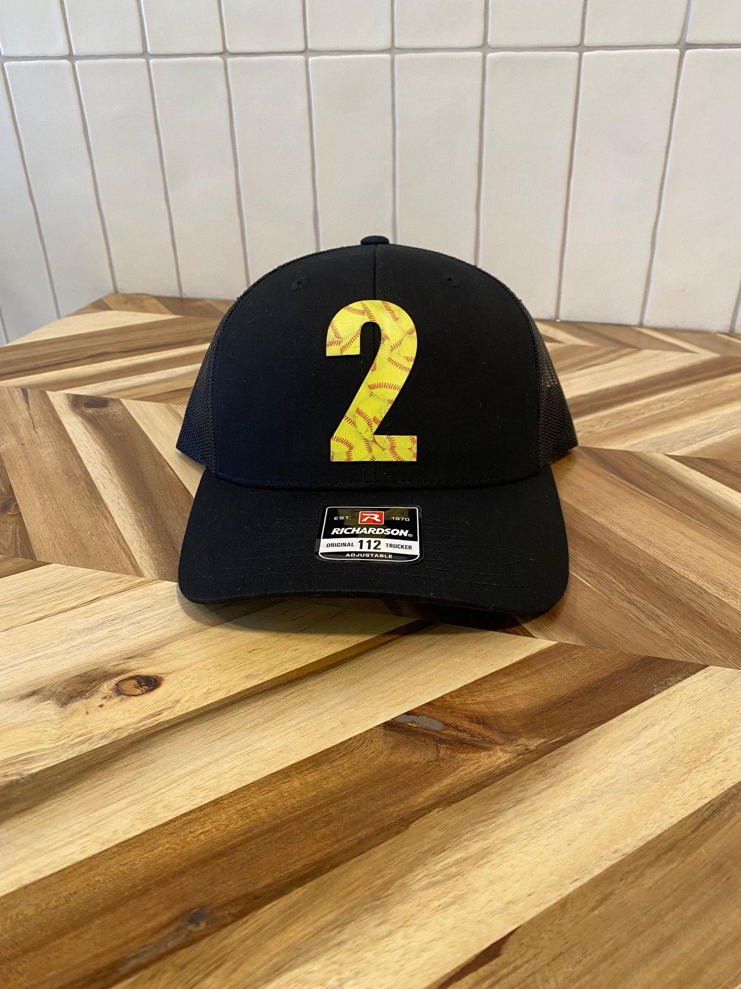Custom SOFTBALL Printed Leather w/NUMBER