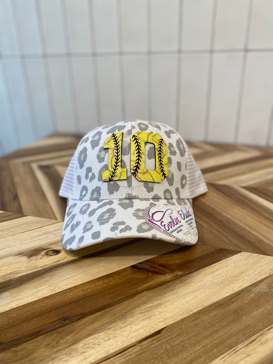 Custom SOFTBALL Printed Leather w/NUMBER