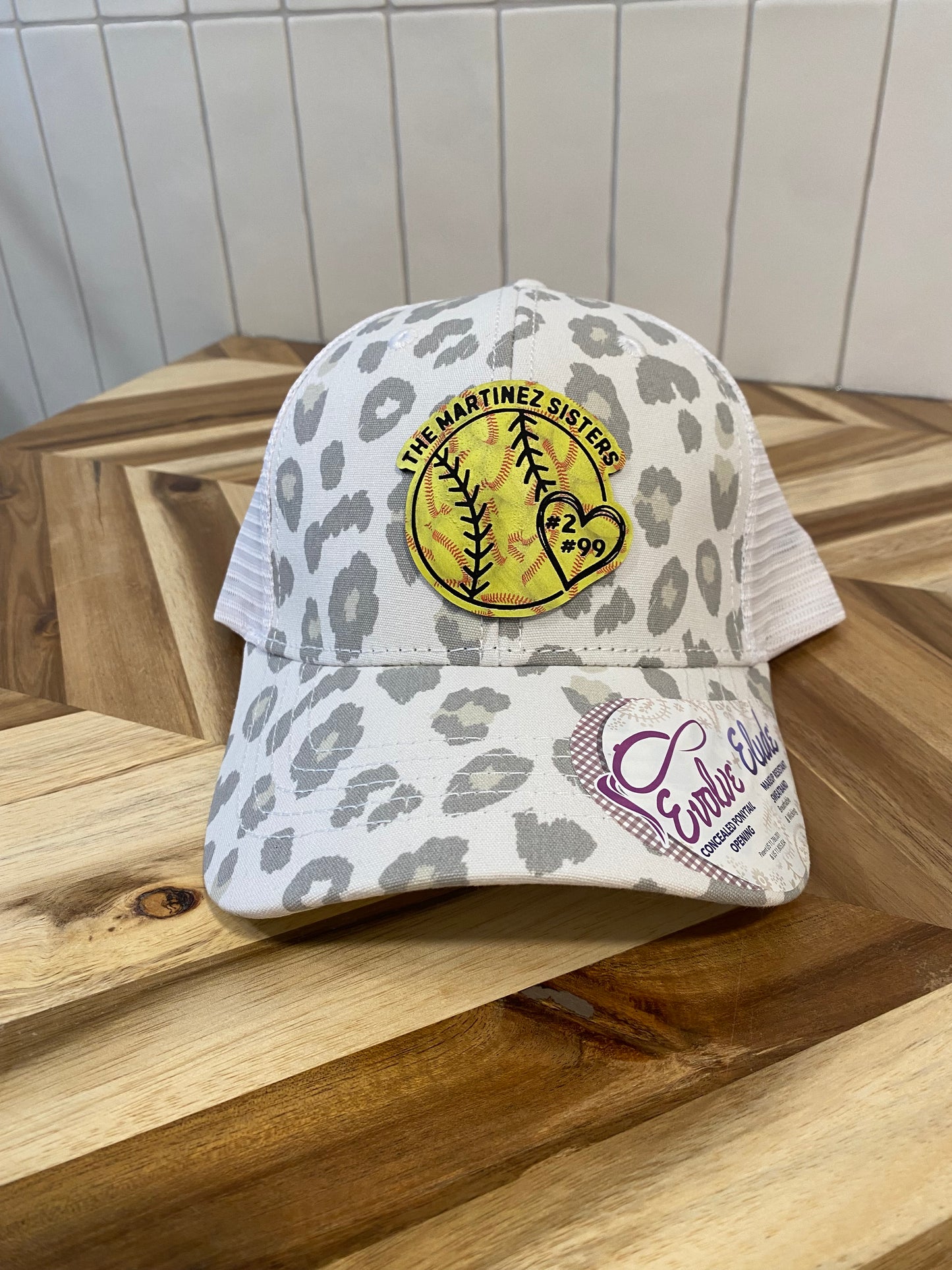 Softball UV Printed Leather w/Heart Ball Custom Name and or Number