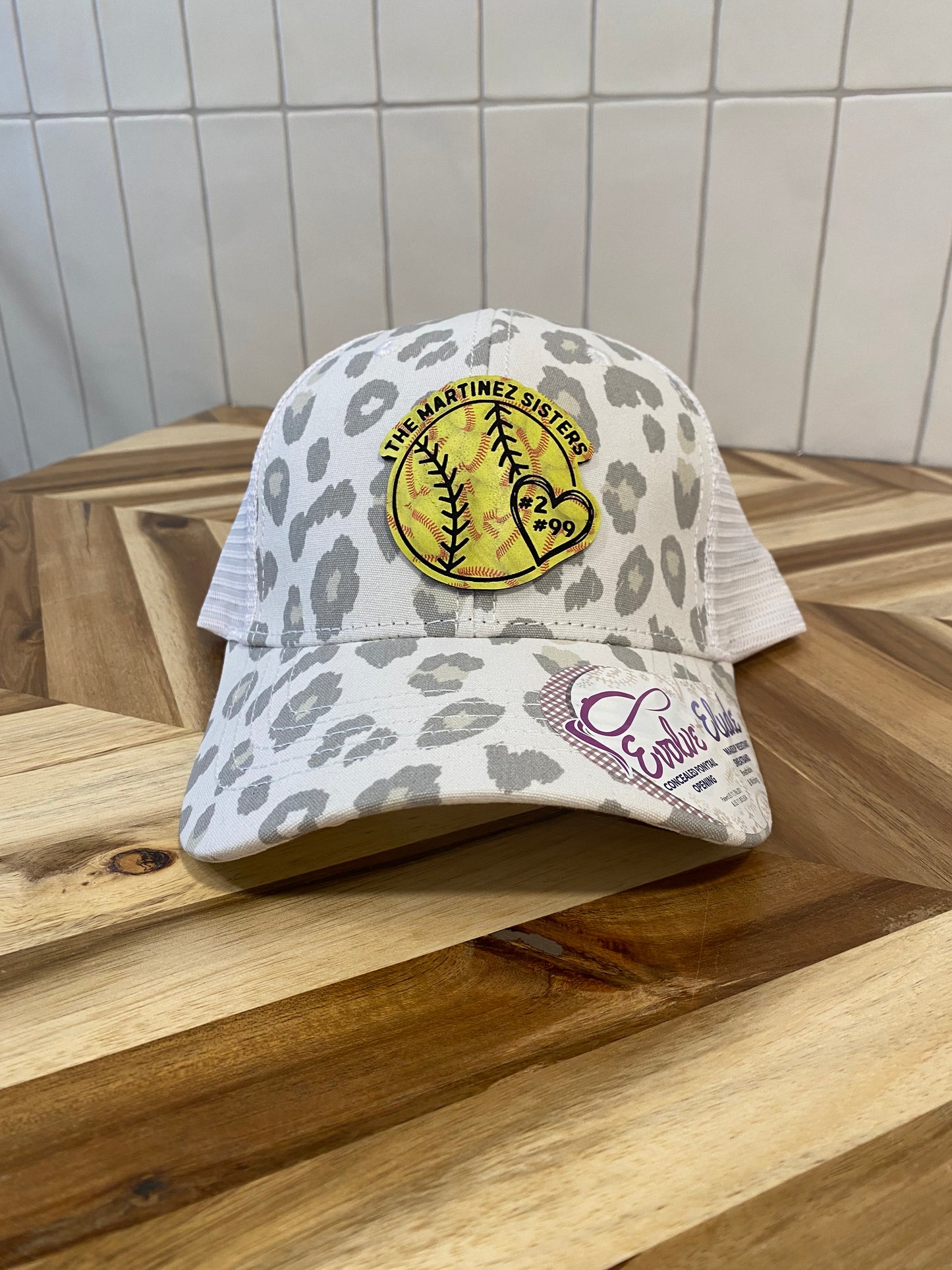 Softball UV Printed Leather w/Heart Ball Custom Name and or Number