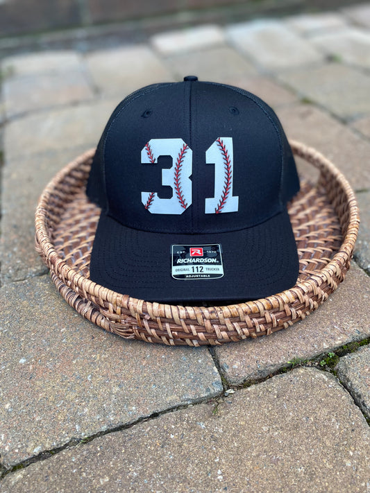 Custom Baseball Number w/Red Laces