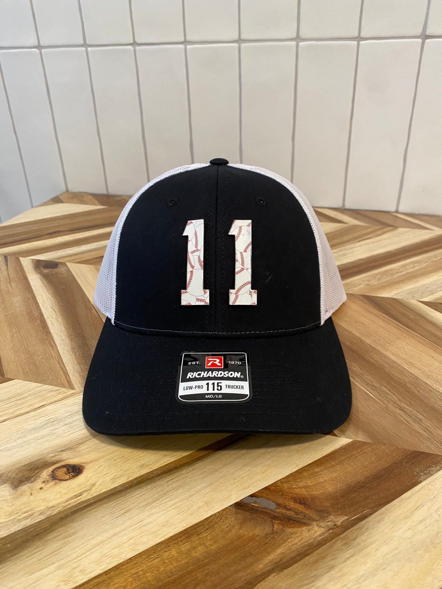 Custom Large Baseball/Softball Engraved Number Hat