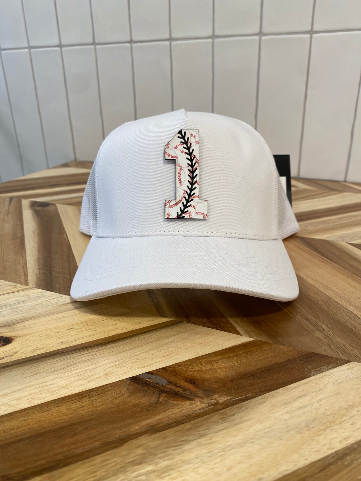 Custom Large Baseball/Softball Engraved Number Hat