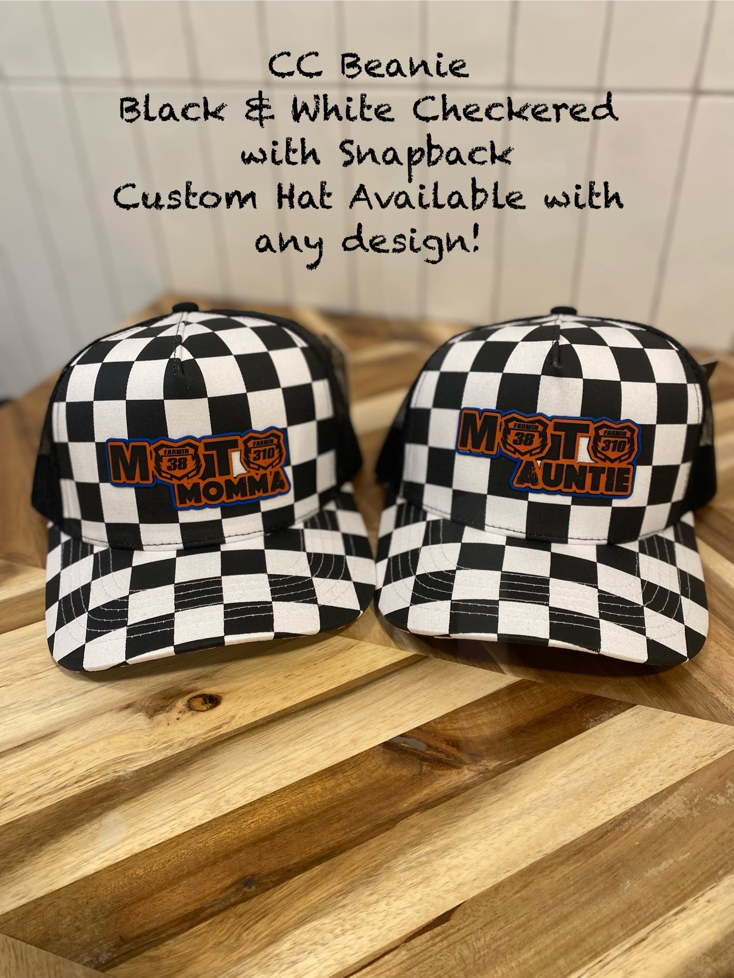 CC Beanie Black/White Checkered Trucker Hat
