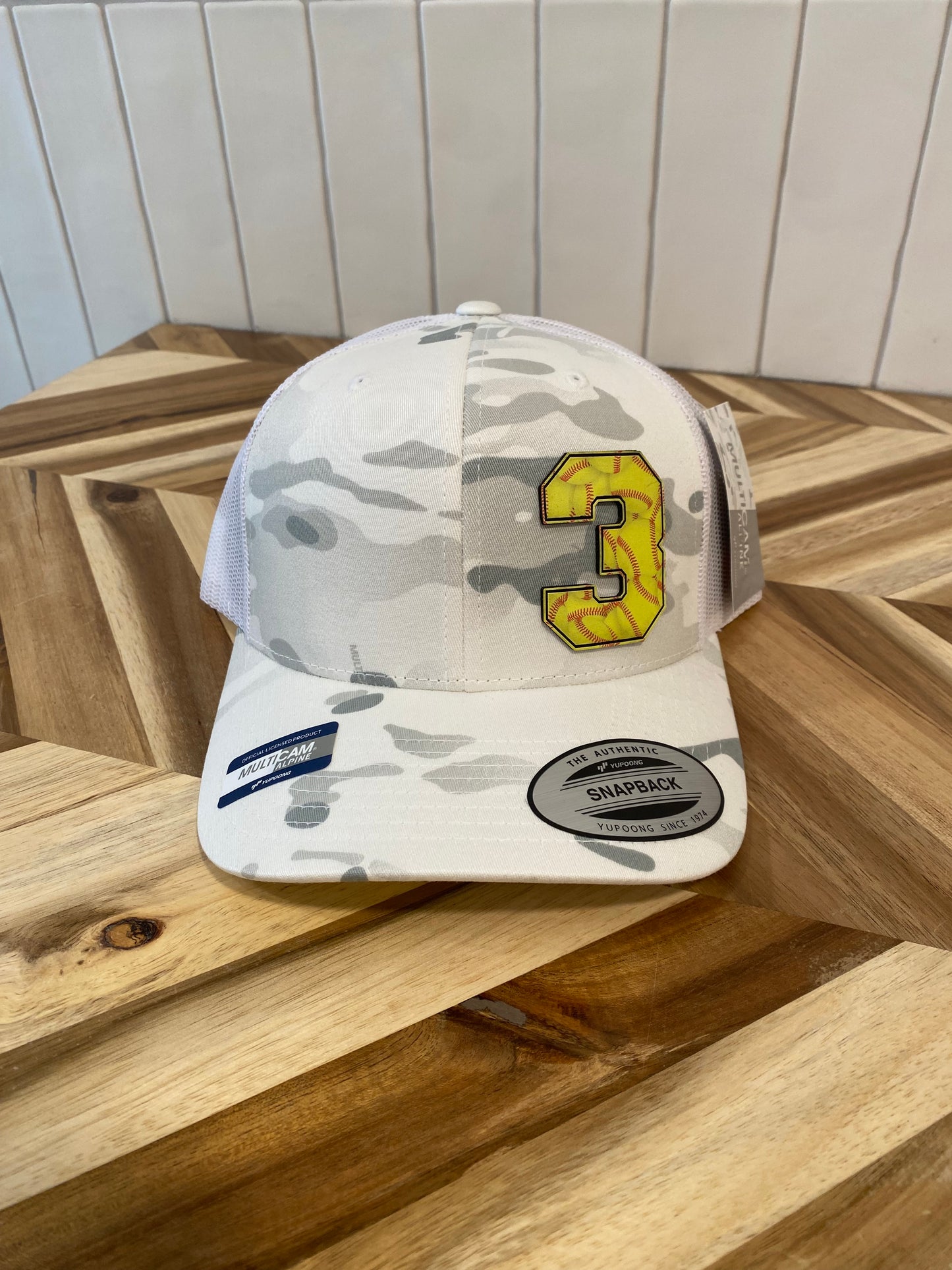 Custom Large Baseball/Softball Engraved Number Hat
