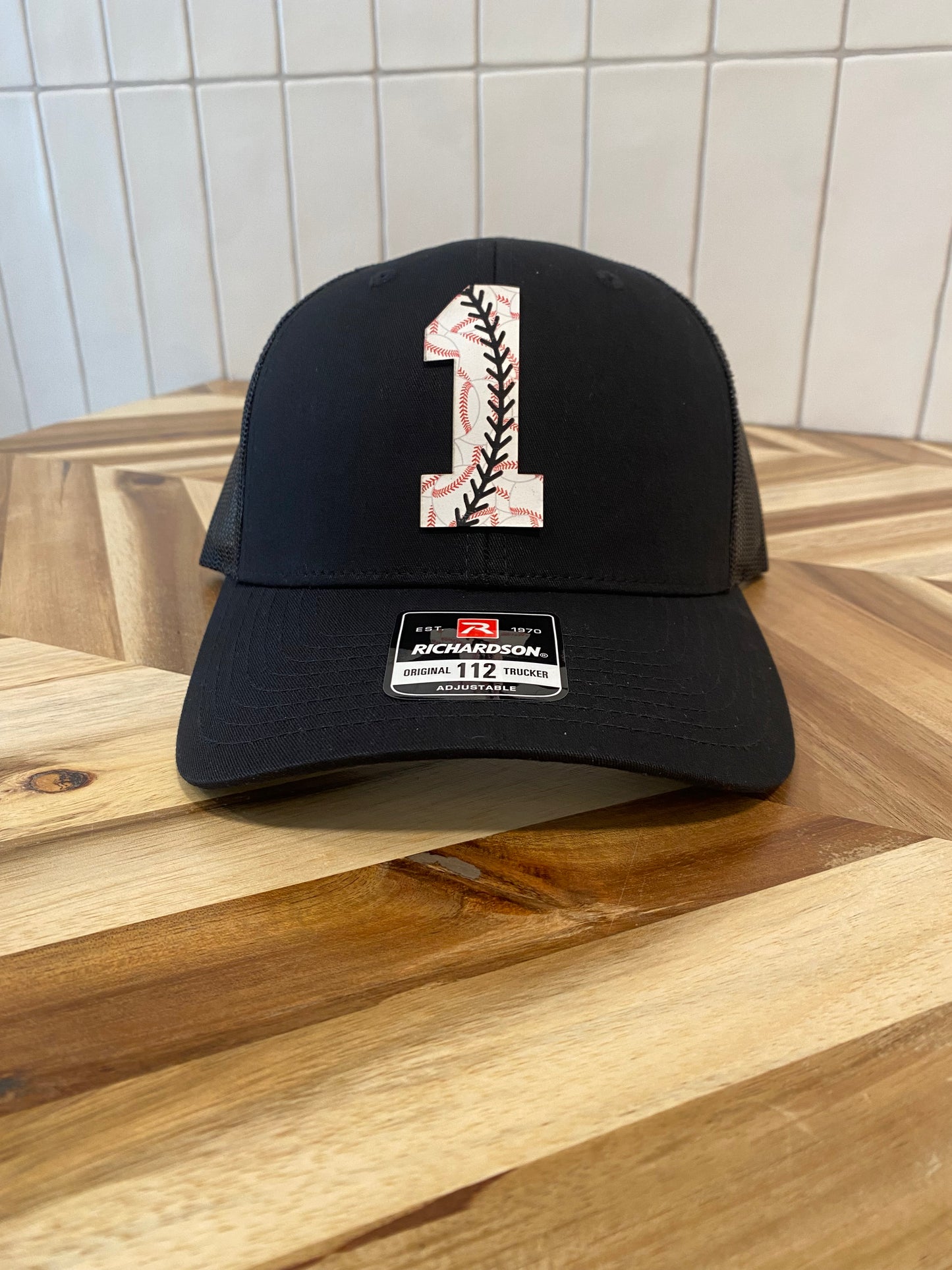 Custom Large Baseball/Softball Engraved Number Hat