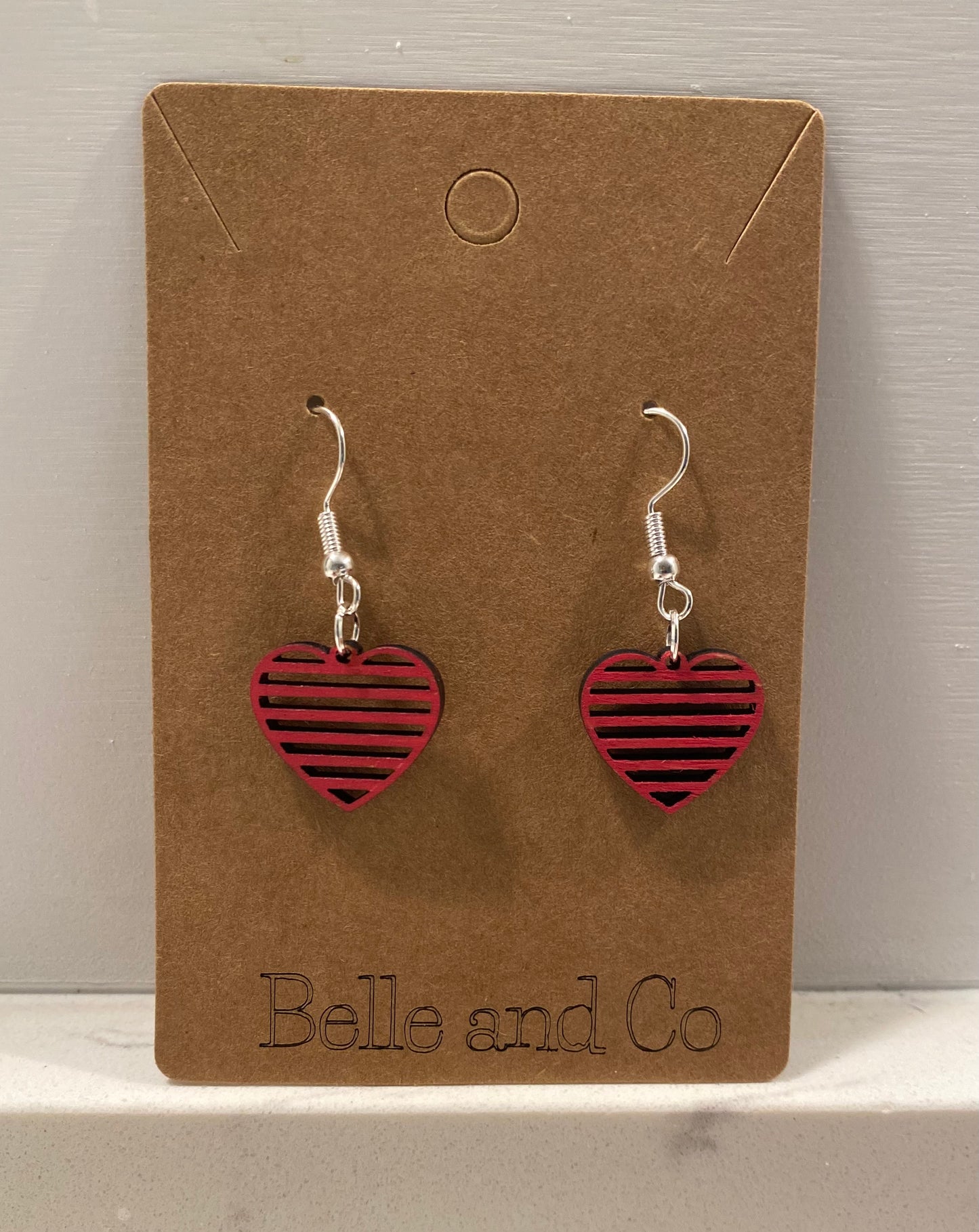 Lined Heart Earring