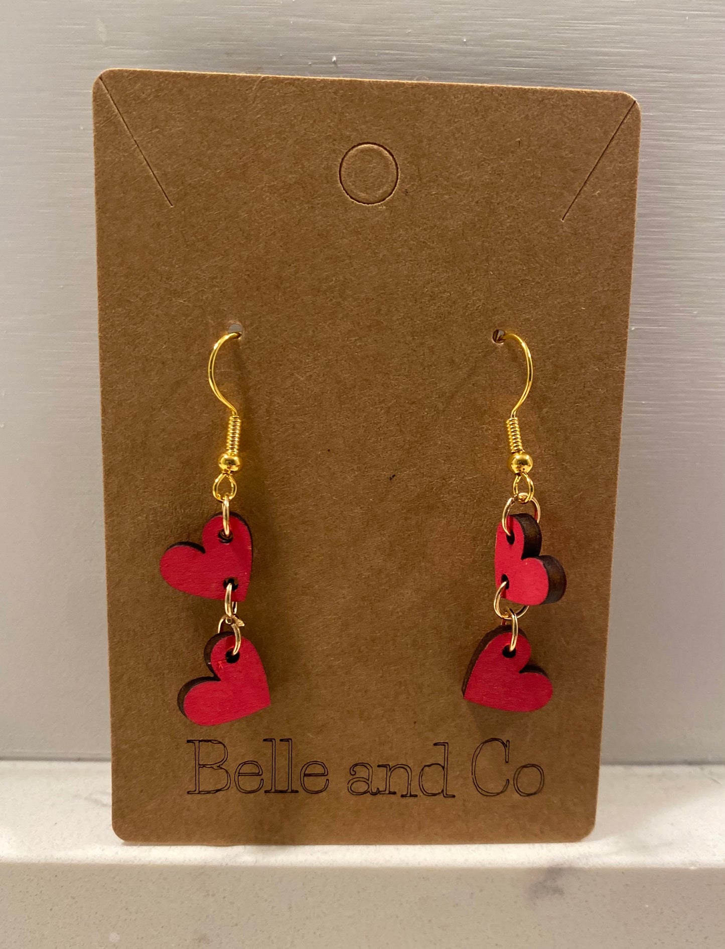 Small Ascending Heart Earrings