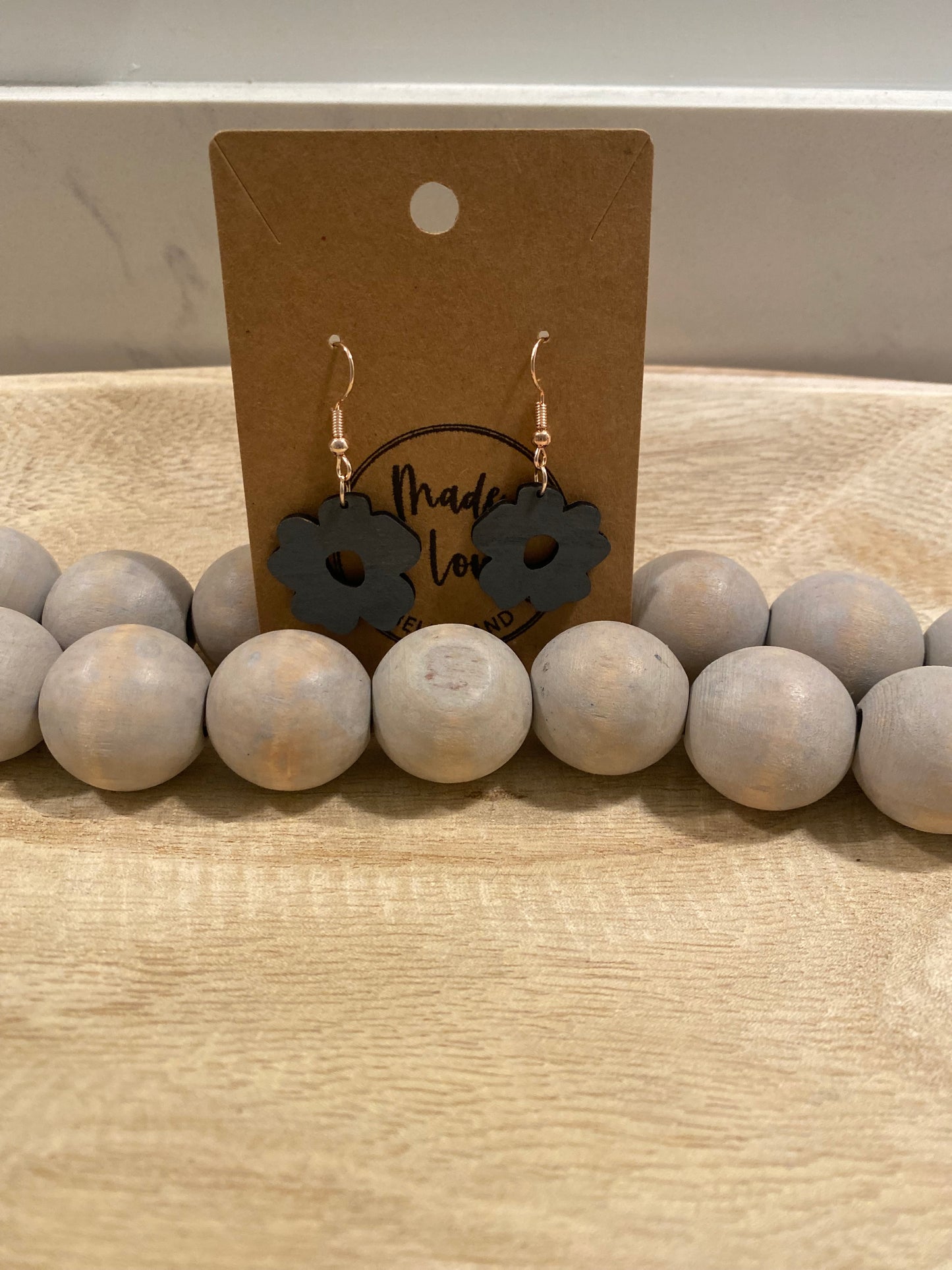 Floral Wooden Earring