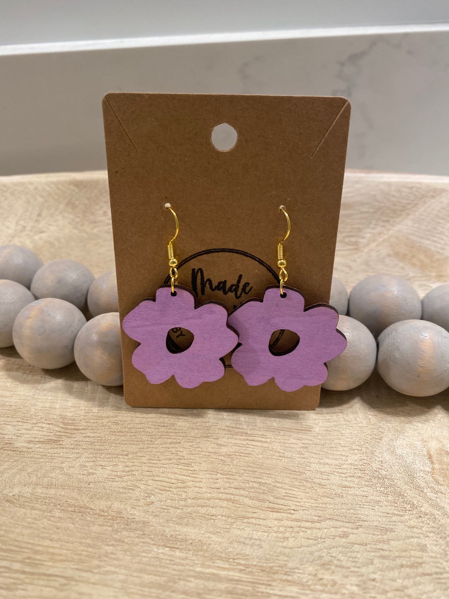 Floral Wooden Earring