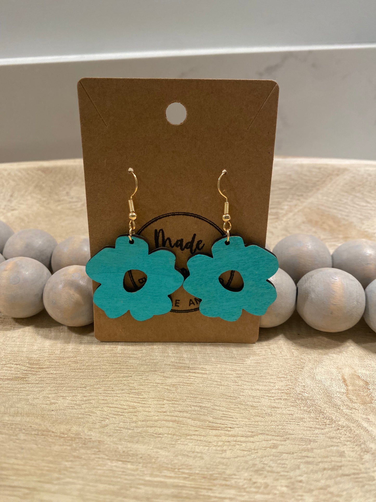Floral Wooden Earring