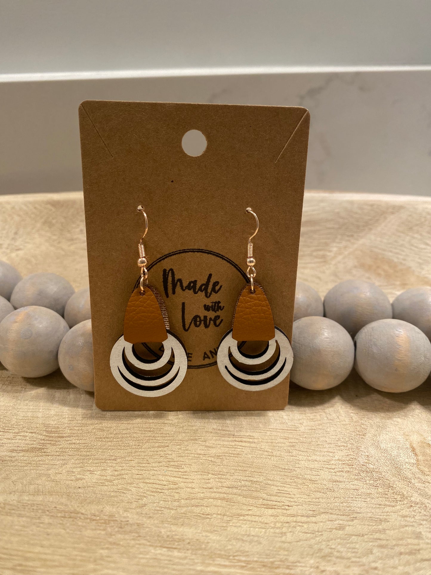 Triple Hoop Earring With Leather