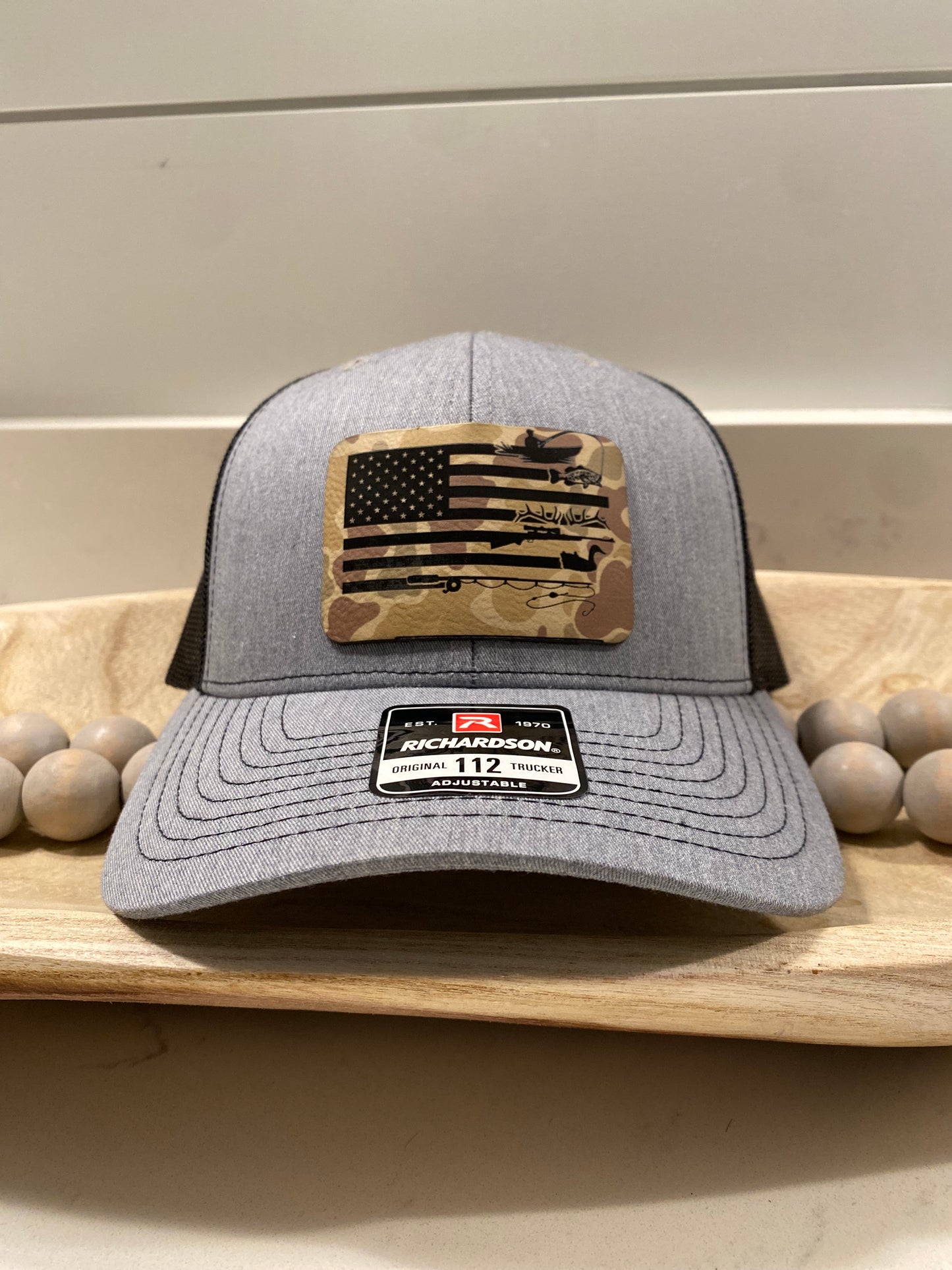Camo Patch Hunting, Fishing Flag Hat