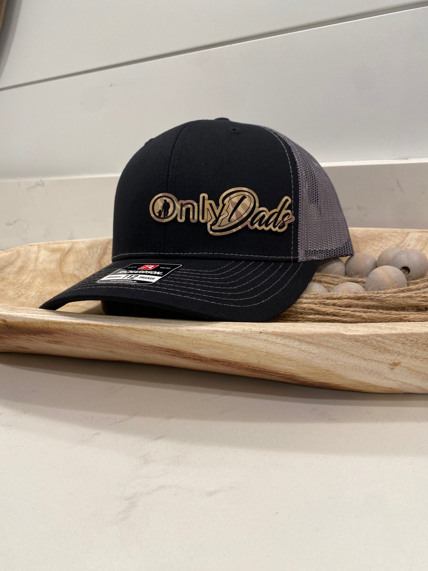 Camo Leather Only Dads Hat