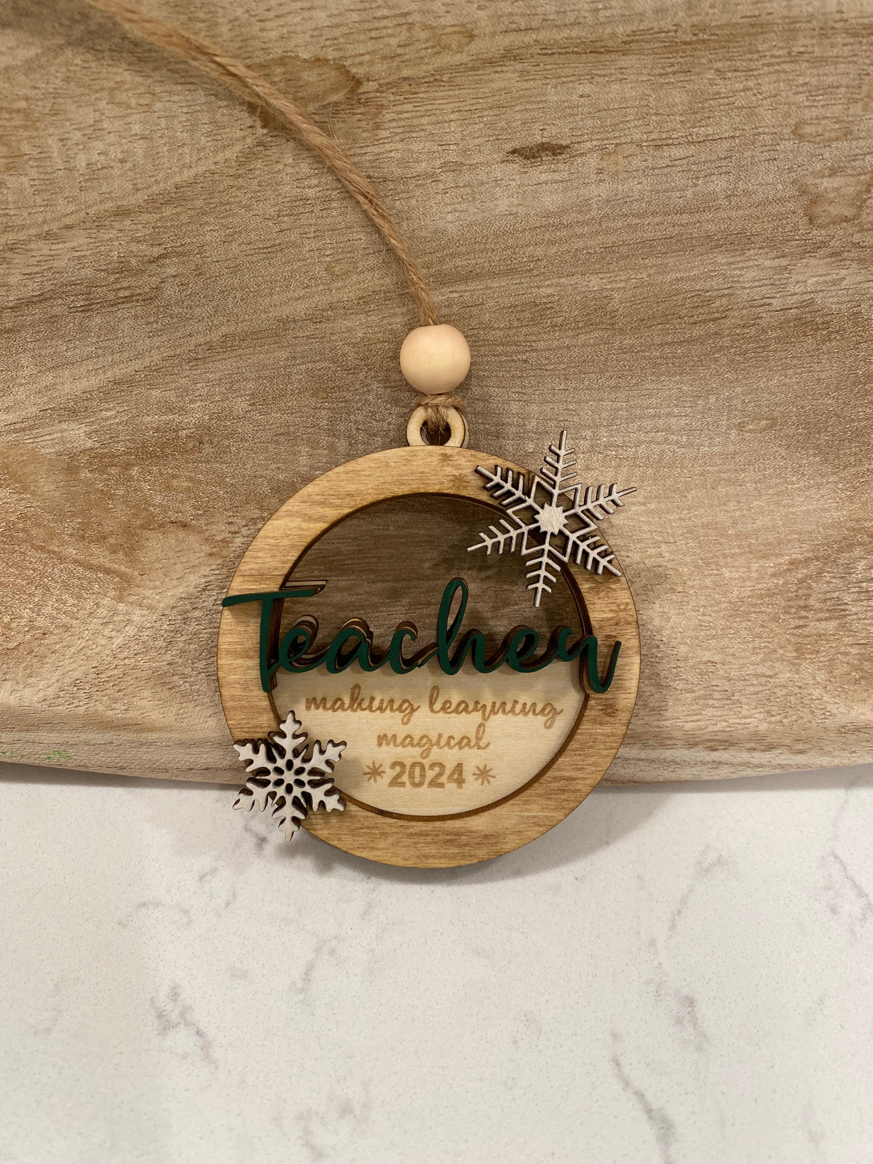 Merry Christmas Teacher Ornament