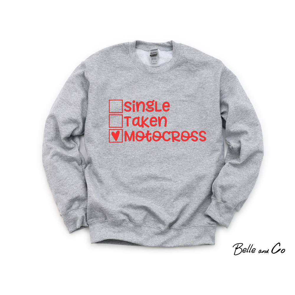 Custom MX Single, Taken, Motocross Crewneck Sweatshirt
