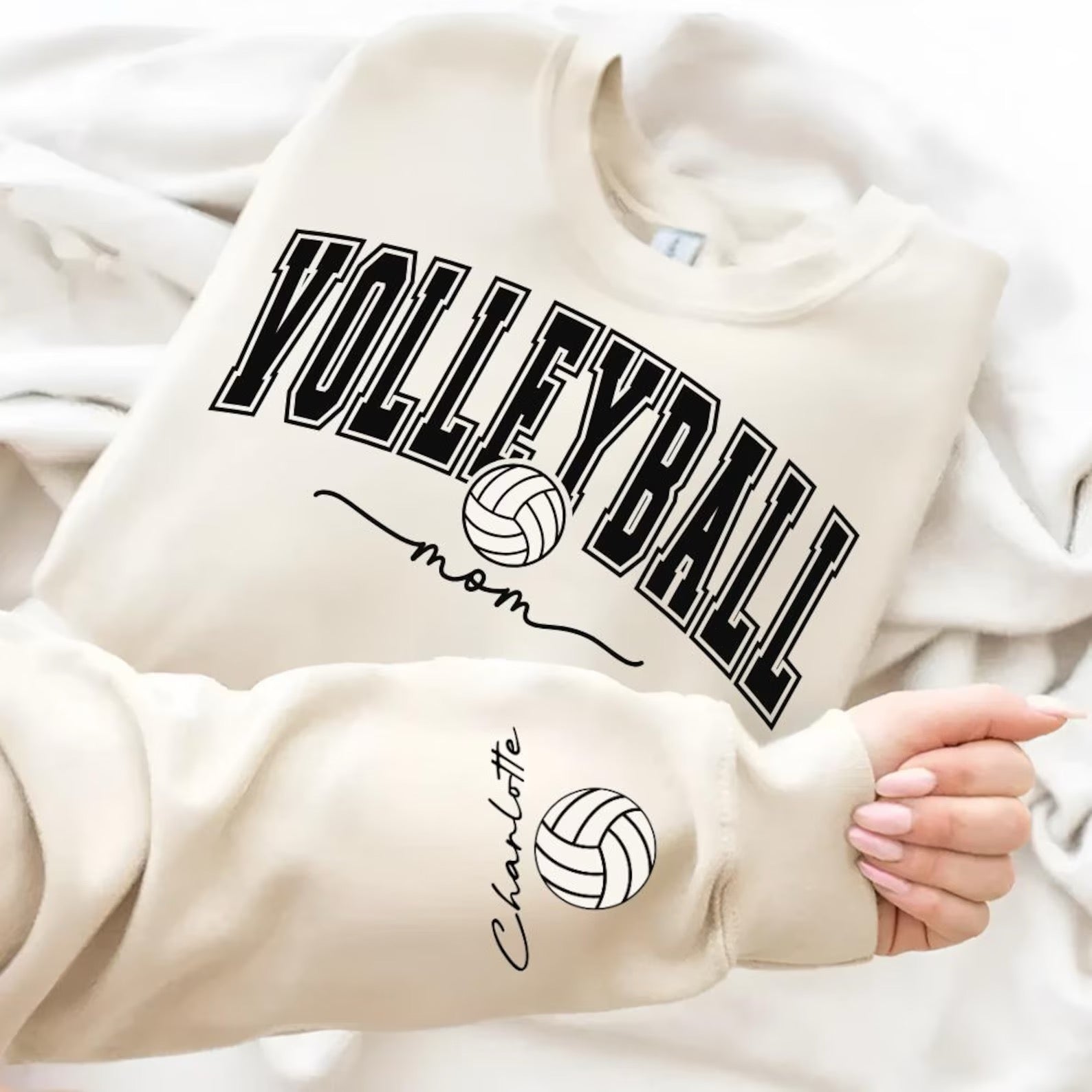 Sports Mama Crewneck w/Sleeve Personalization Various Sports Available