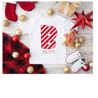 Kids Christmas Initial T Shirts 3 Prints Available