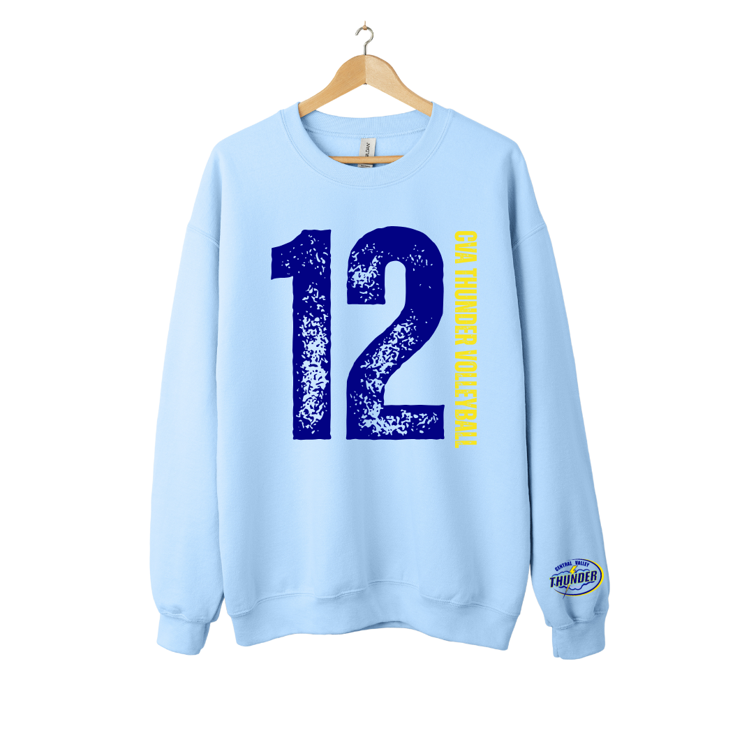 Custom Belle and Co Distressed Volleyball Crewneck