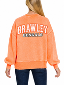 Brawley Bengals Acid Wash Oversized Fleece Pullover