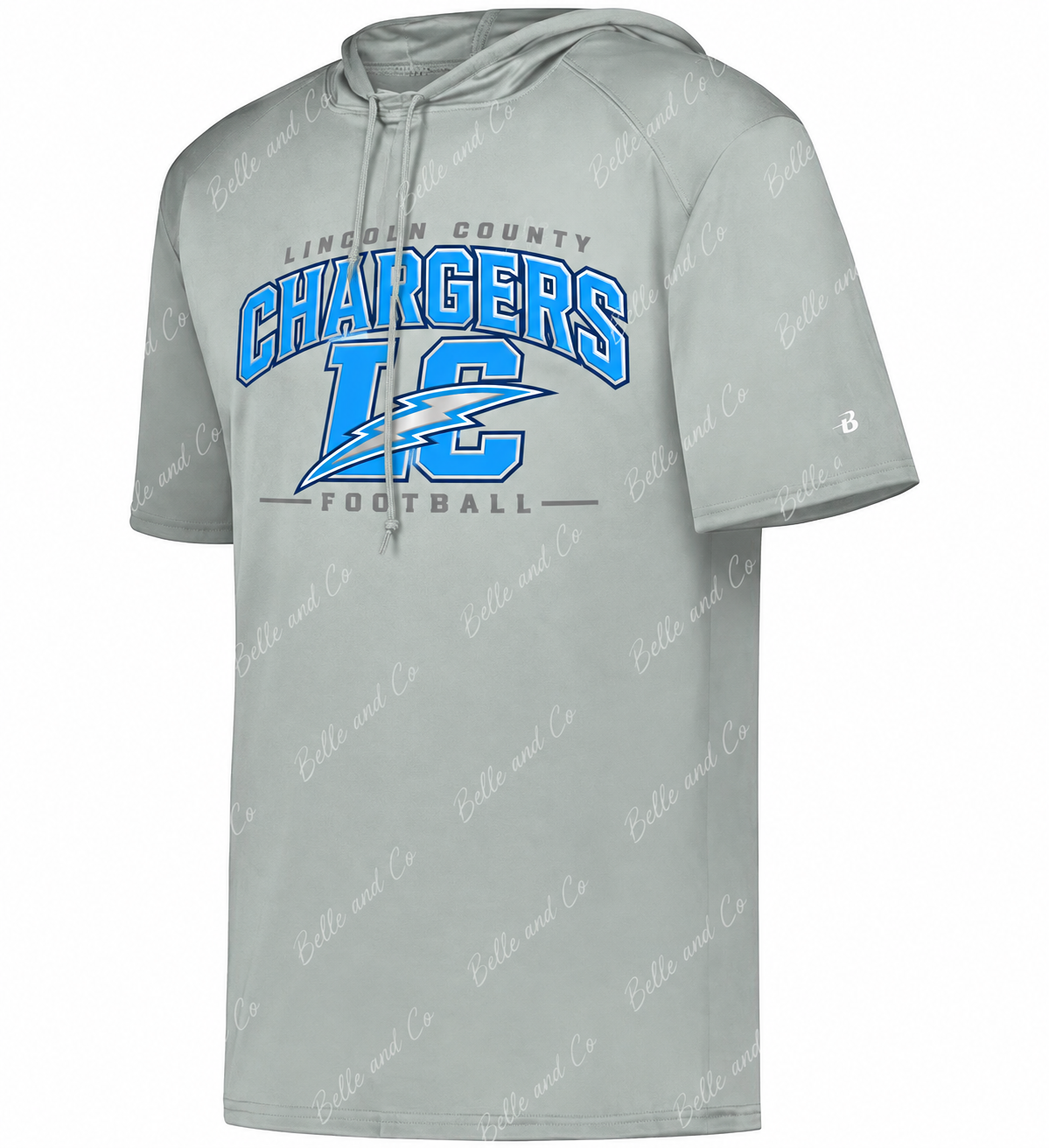 Adult Lincoln County Chargers  B-Core Short Sleeve Hoodie