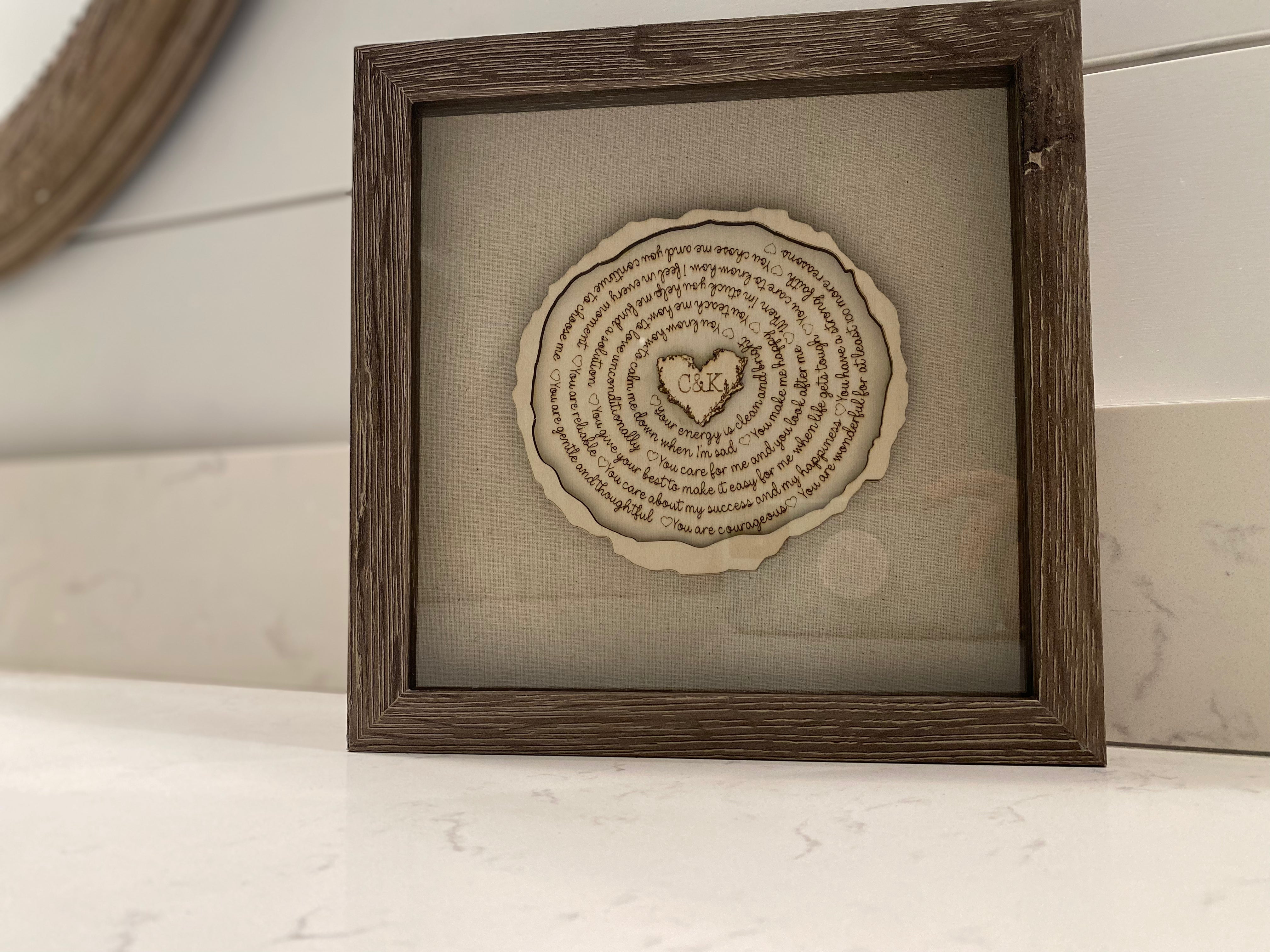 Personalized Initial What I Love About You Frame