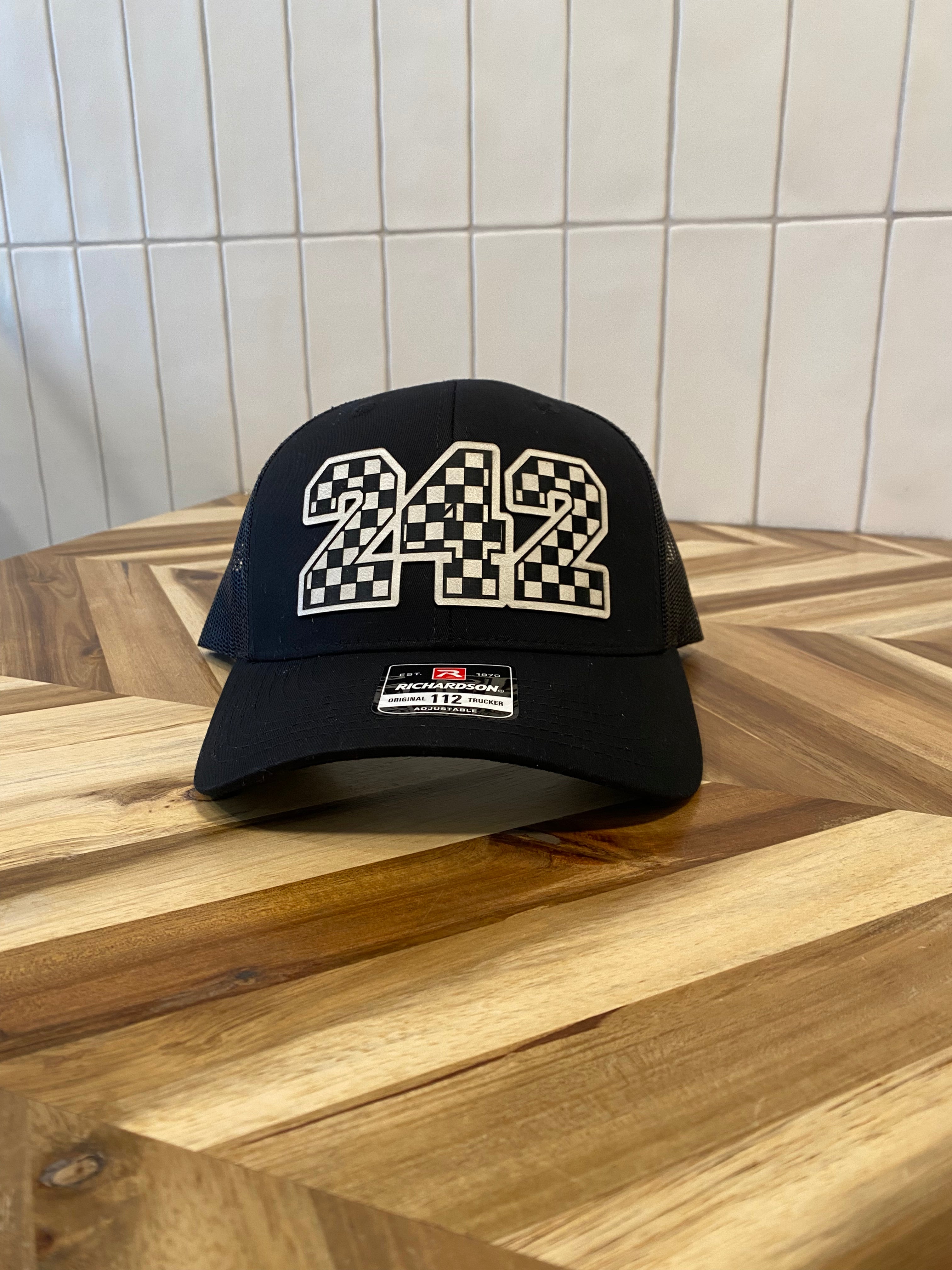Custom Checkered Number Motocross Hat