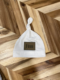 Custom Newborn Hat with Tie