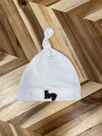 Custom Newborn Hat with Tie
