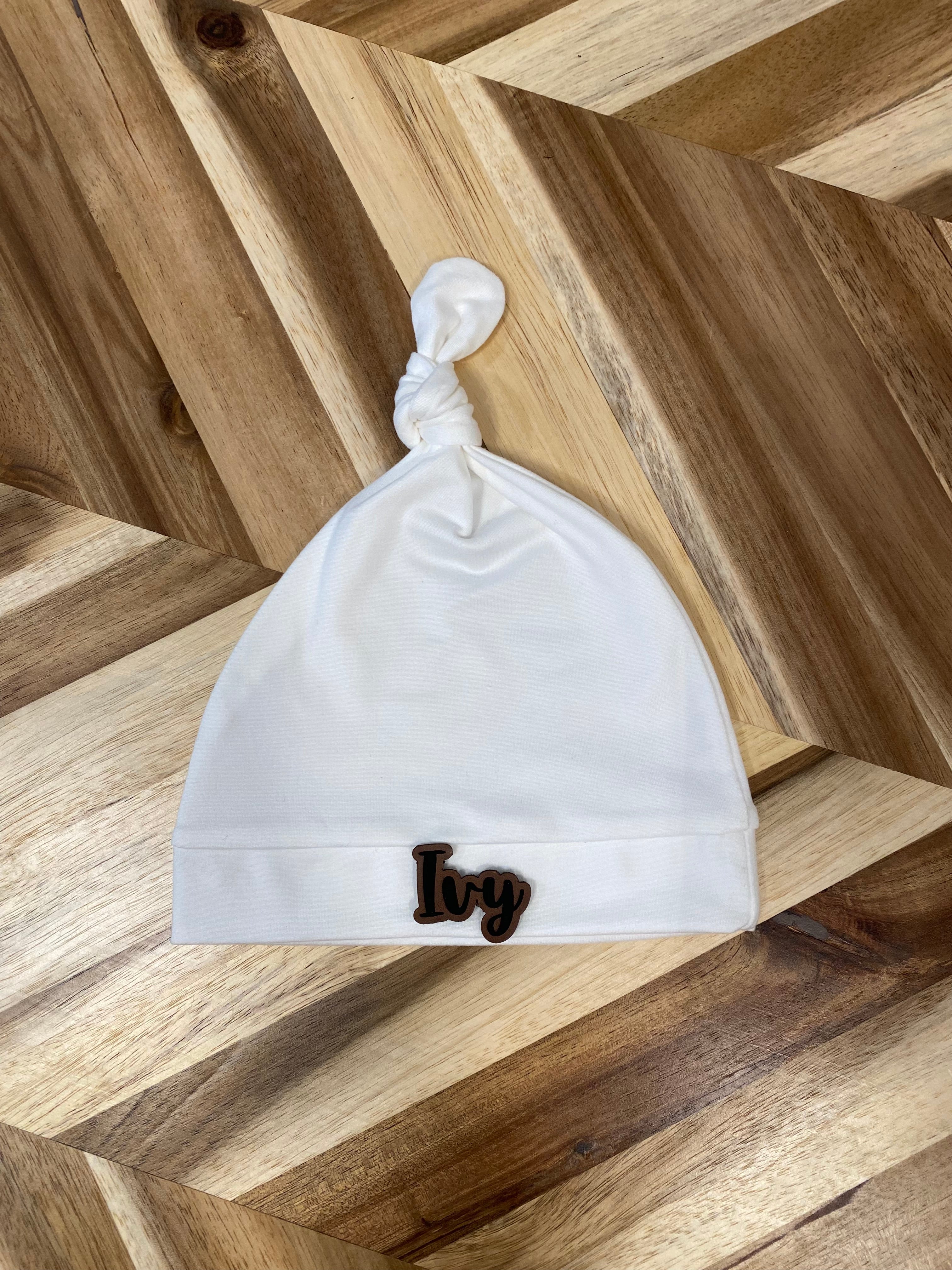 Custom Newborn Hat with Tie