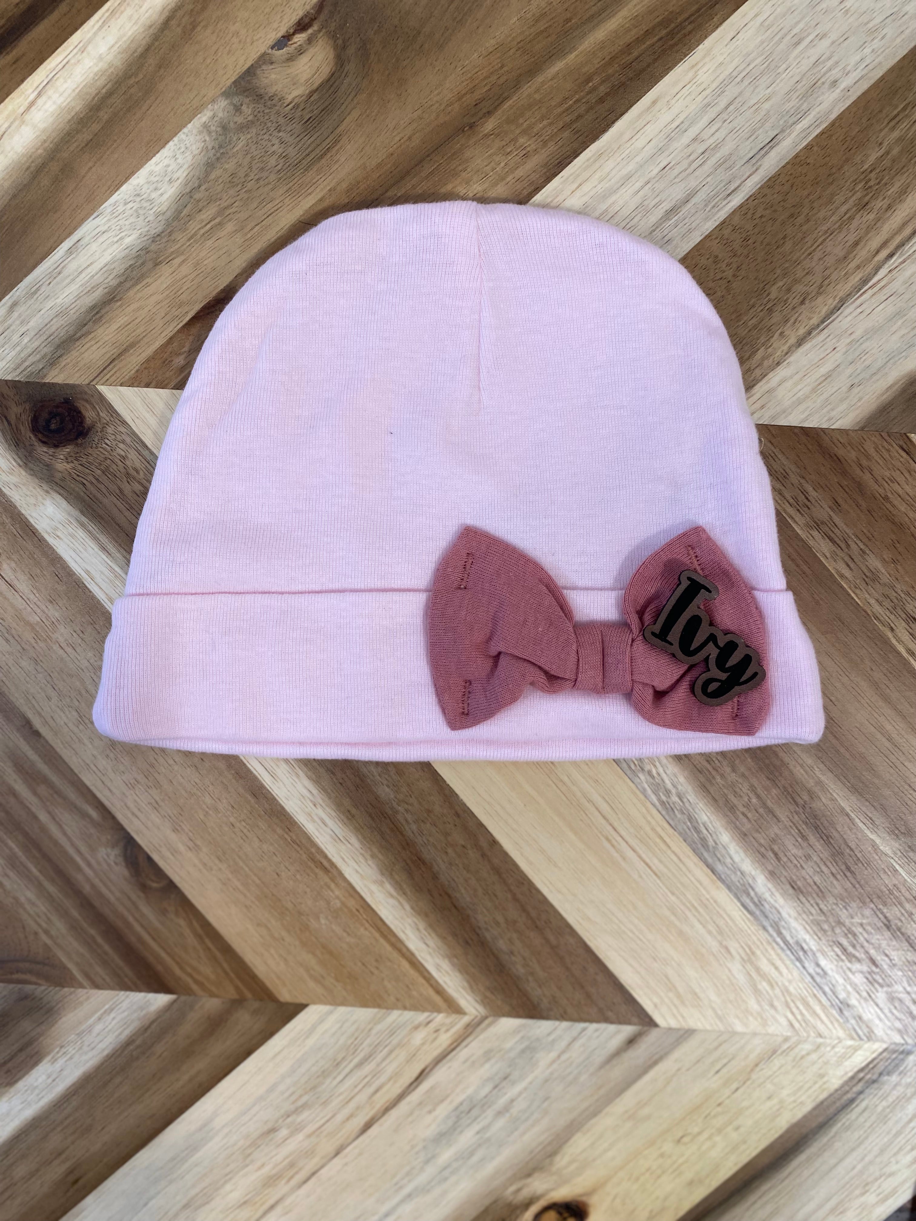 Newborn/Infant Rabbit Skins Hats w/ Bow