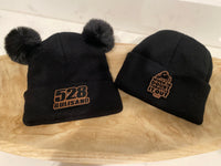 Black Infant/Toddler Double Pom Winter Hat