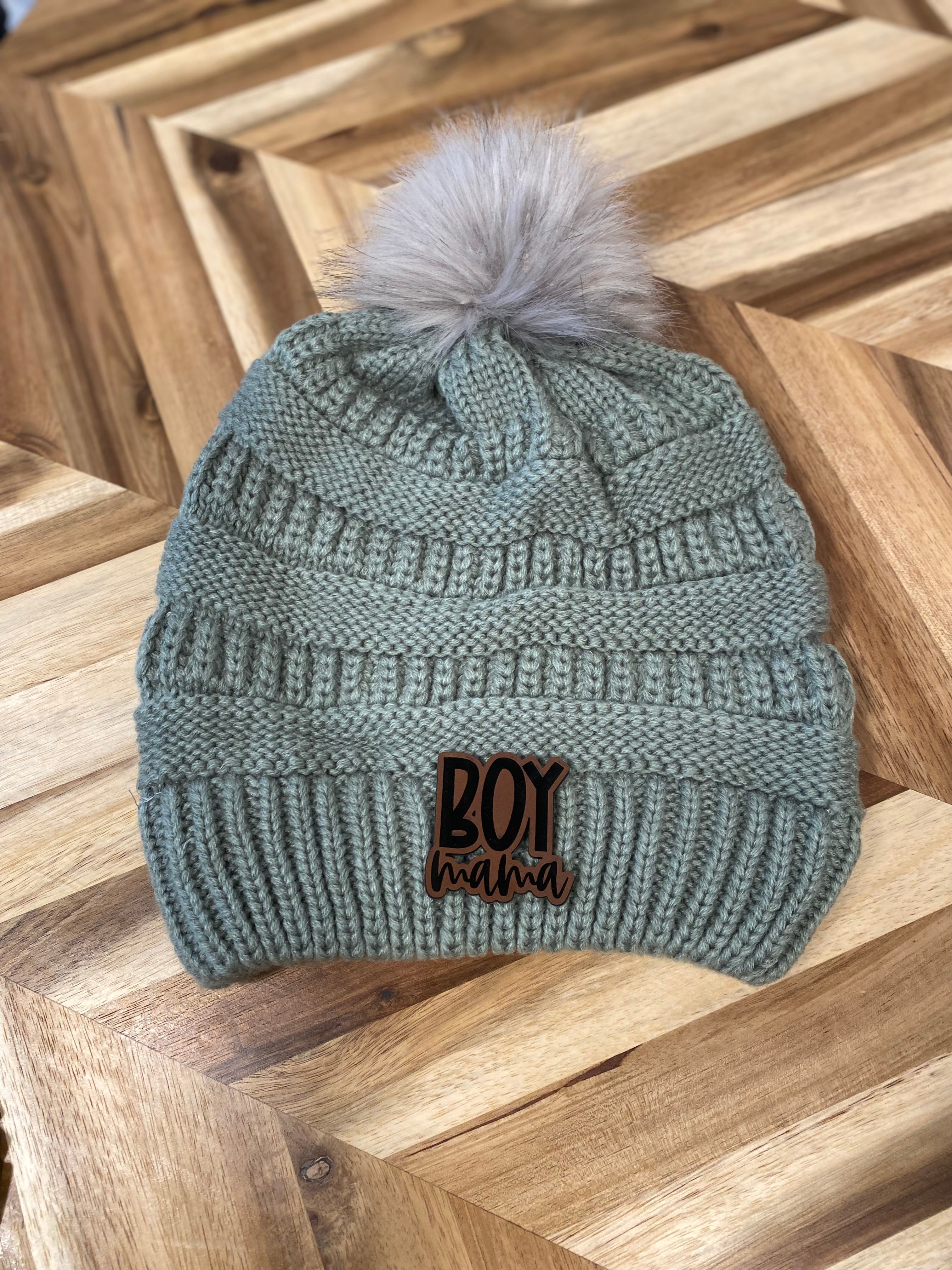 Boy Mama Winter Hat with Pom