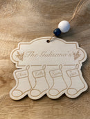 Custom Stockings on the Fireplace Ornament
