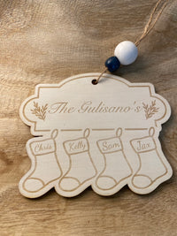 Custom Stockings on the Fireplace Ornament