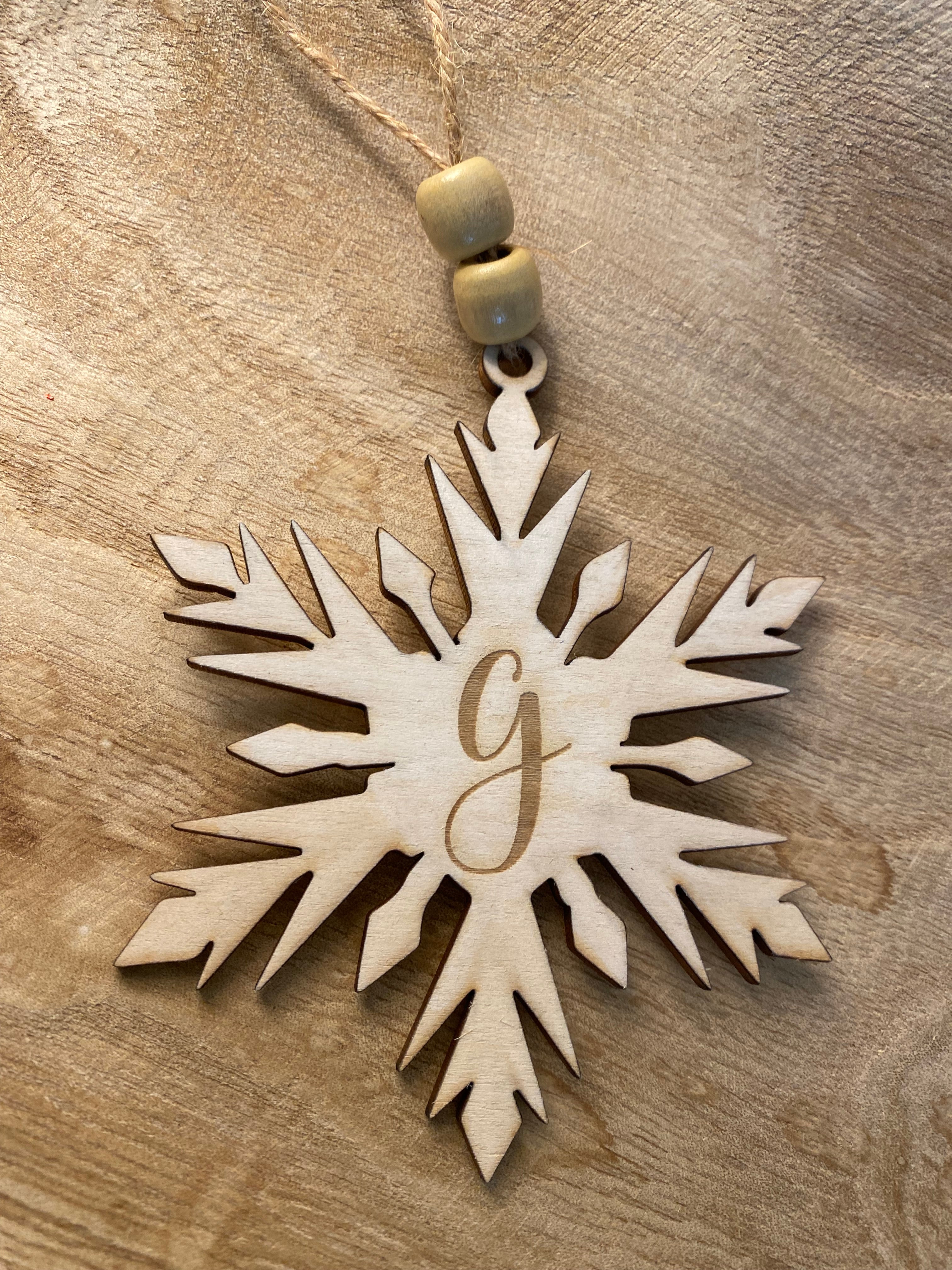 Initial Snowflake Ornament