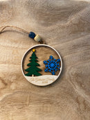 Custom Christmas Tree  and Snowflake Ornament