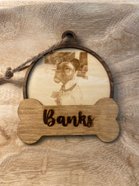 Custom Photo Engraved Dog Ornament
