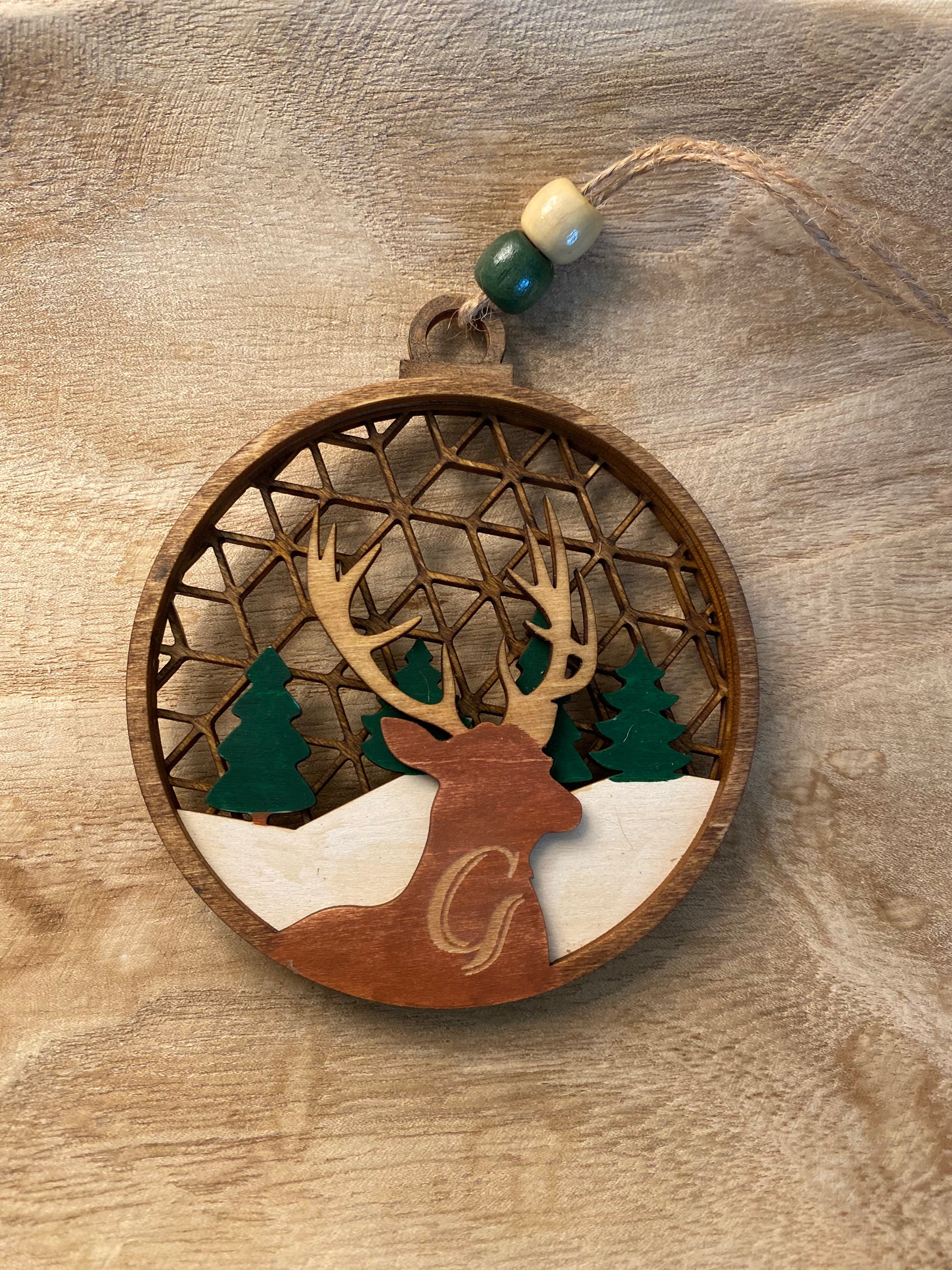 Custom Initial Buck Ornament
