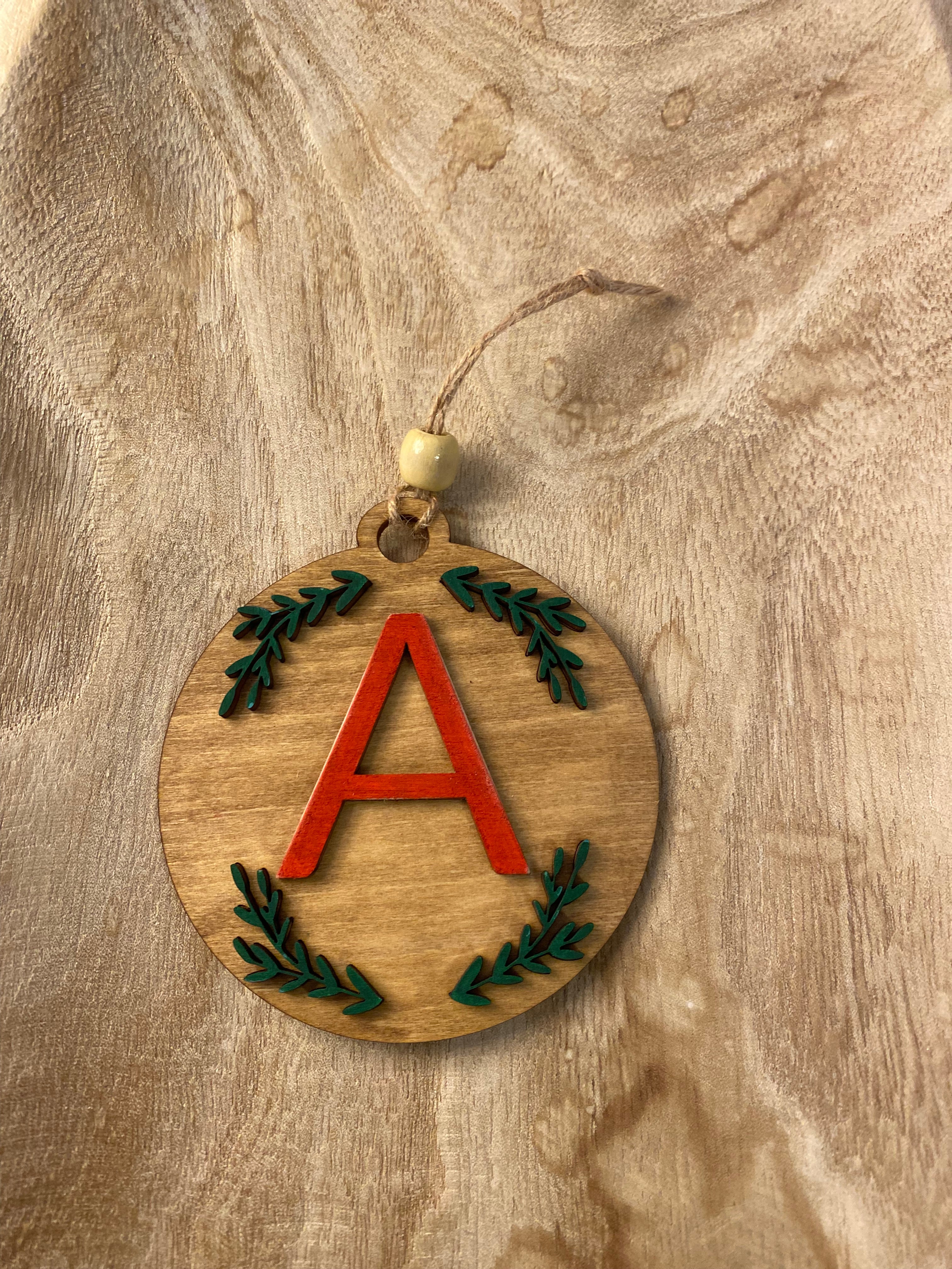 Custom Initial Holiday Ornament