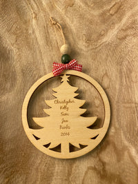 Custom Wooden Christmas Tree Ornament