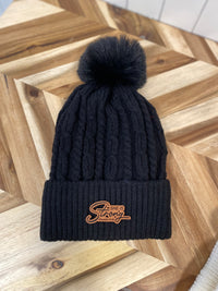 She Is Strong Proverbs 31:25 Winter Hat with Pom