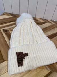 I am Woman, Beautiful, Strong, Fierce, Enough Winter Hat with Pom