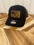 American Flag with Fish Hook & Antler Hat