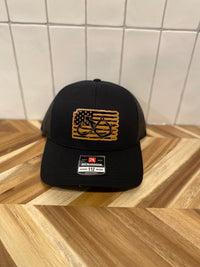 American Flag with Fish Hook & Antler Hat